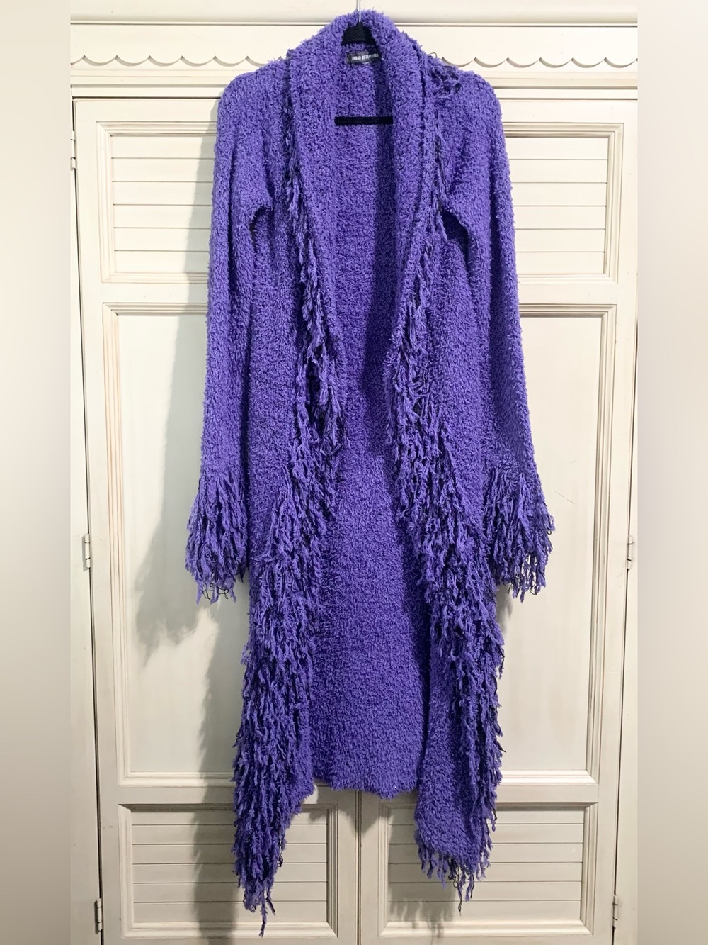 Urban Outfitters Long Purple Shaggy Cardigan Duster Jacket Women’s Size Medium